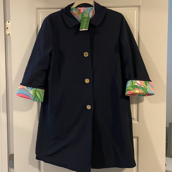 NWT Lilly Pulitzer Palm Beach Jacket, Navy, S - Picture 4 of 9